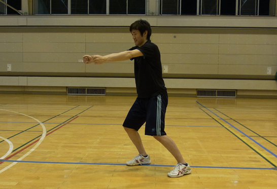 落下地点に移動する