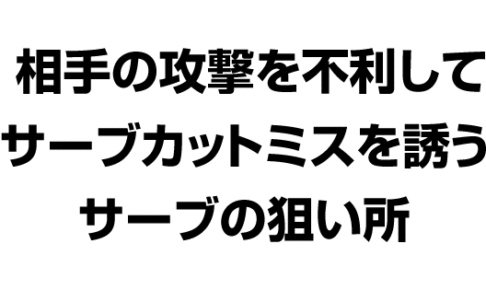 相手の攻撃を不利にしサーブカットミスを誘うサーブの狙い所